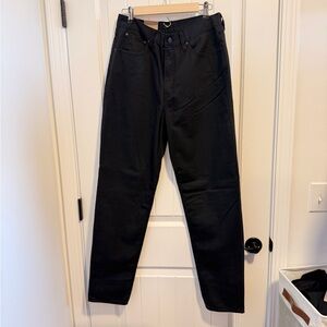 Levi's High Waisted Mom Jeans, Black Straight Tapered Jeans